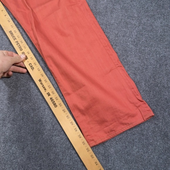 Levi's 501 Jeans Mens 44x32 Red/Orange Denim Cotton Straight Button Fly Workwear - Picture 10 of 15